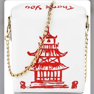 White Chinese take out purse
